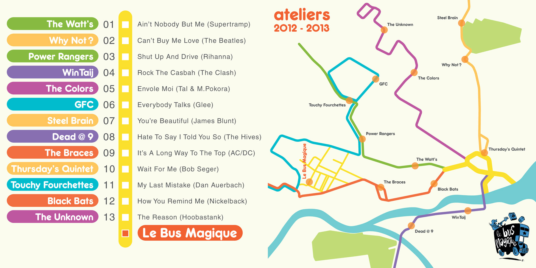 graphisme print: pochette CD Le Bus Magique