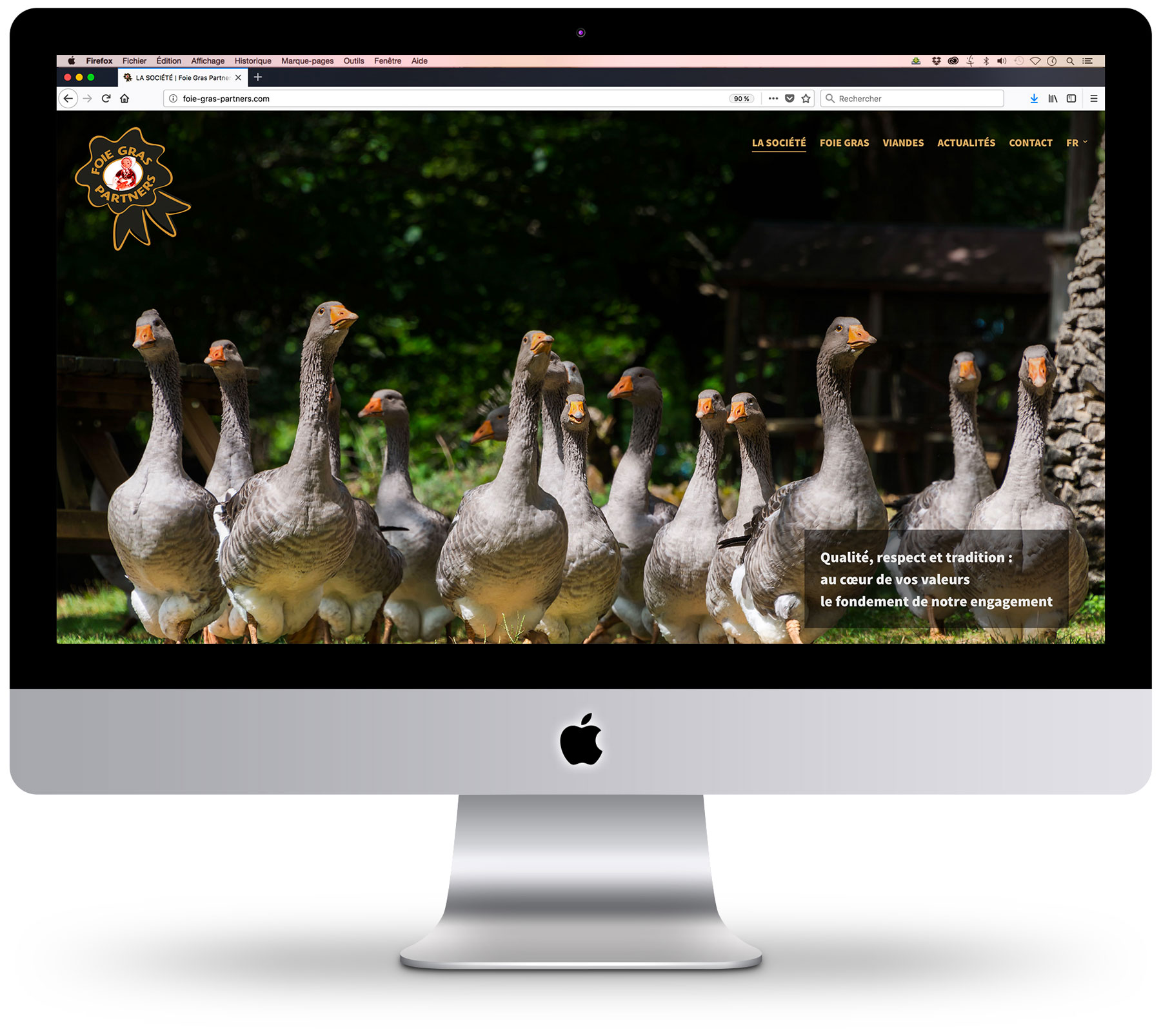 design et programmation web: site Foie Gras Partners