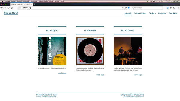 design et programmation web: site Rue du Nord